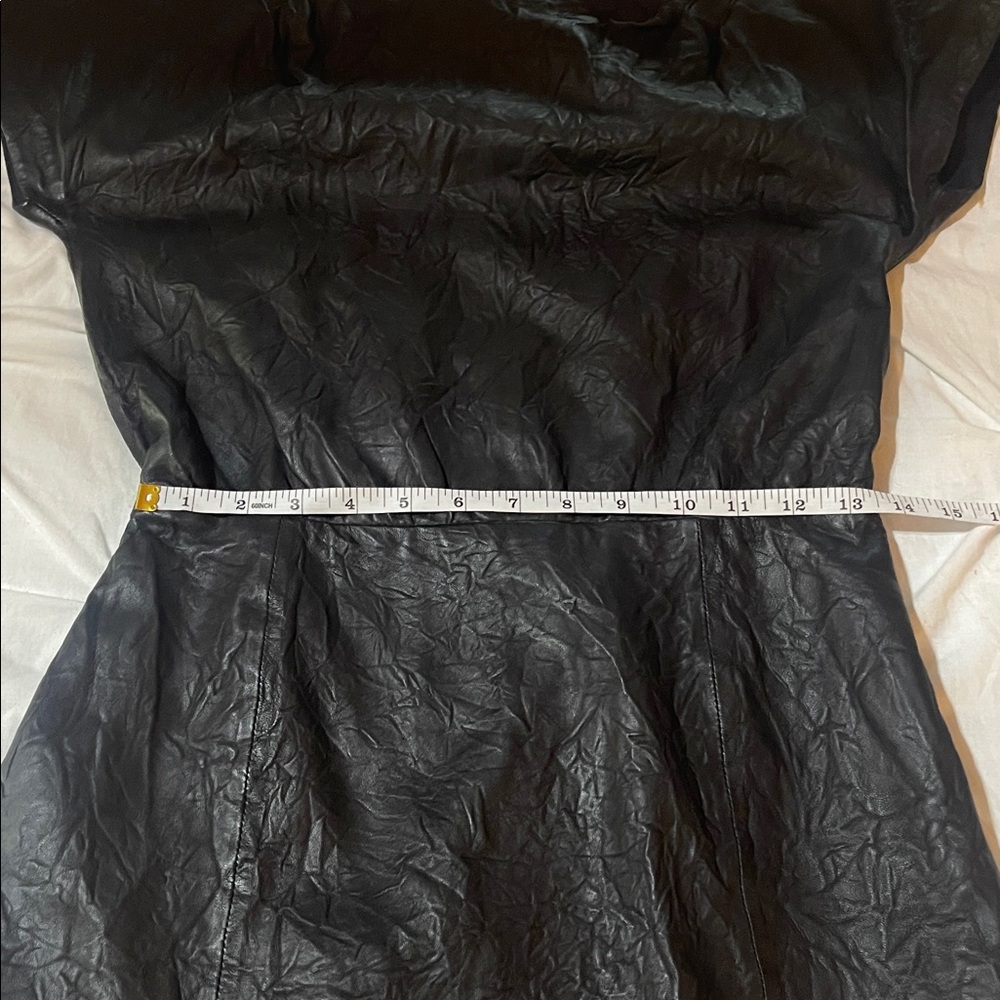 Zadig & Voltaire NWT FLAWED Rexa Black Crumpled 100% Leather Mini Dress - Picture 14 of 15